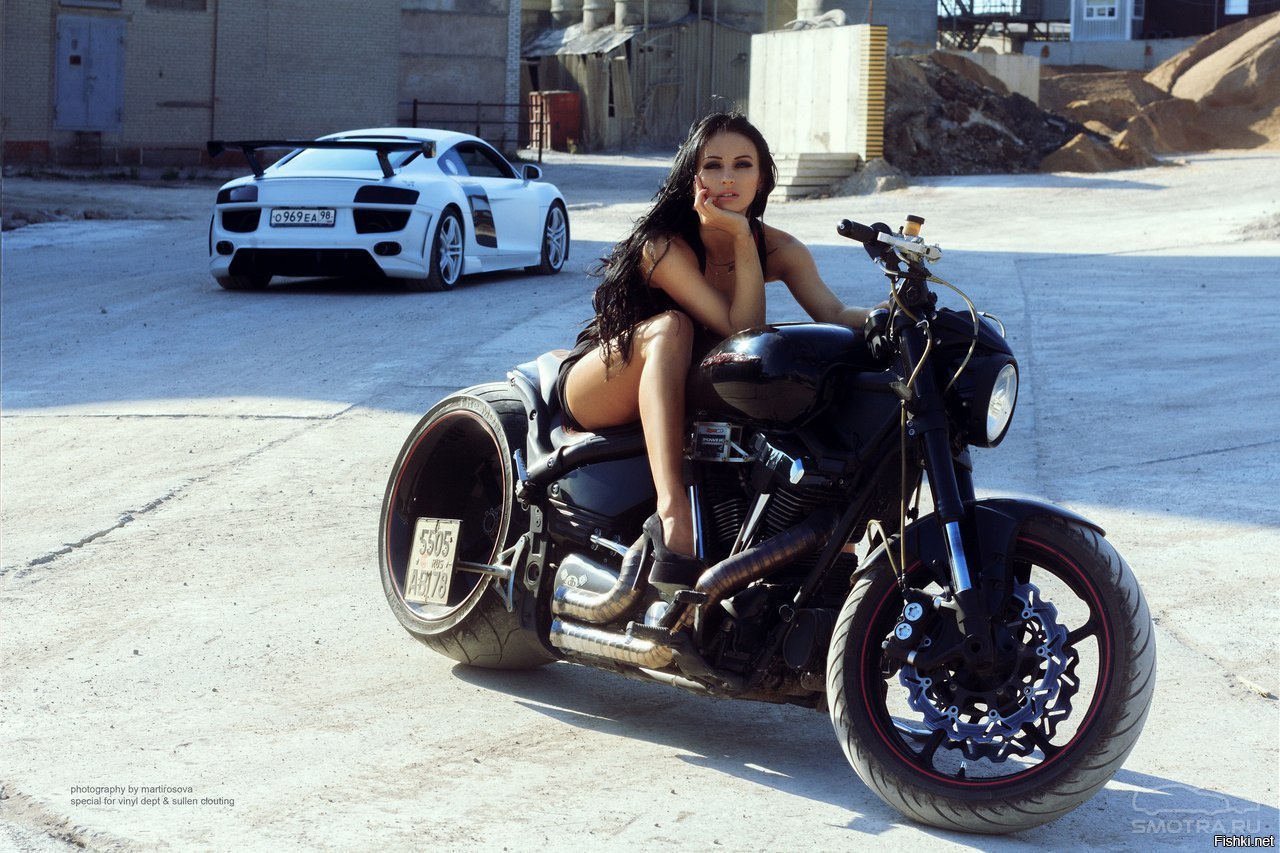 Sexy model Brunettes on a motorcycle in Zahedan